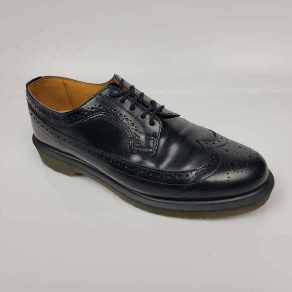 Dr. Martens 3989 Brogue Wingtip Black Leather Oxford Academia Shoes Old Money - Picture 2 of 16